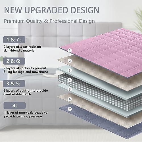 Weighted Blanket for Adults 12lbs, 60"x80", Queen Size Cooling Heavy Throw Blanket for 110-130lbs, Microfiber Soft Big Blankets Weighted Comforter, Pink Grey - Image 4
