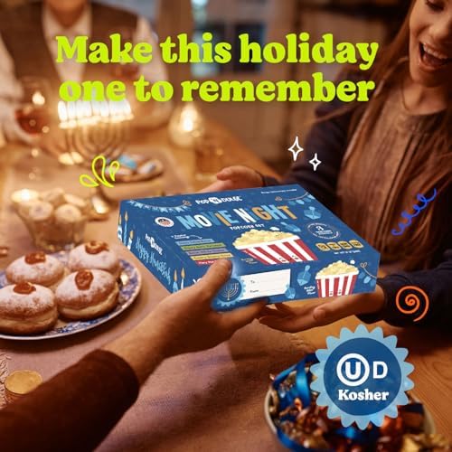 Hanukkah Gifts Movie Night Popcorn Gift Set, Kosher OU-D, Gift Baskets, 5 Gourmet Popcorn Kernels and 5 Flavoring, Non-GMO Hanukkah Set - 10 Pack, Gifts Ideas For Men, Women, Kids - Image 3