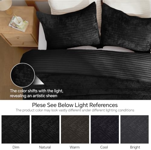 BEDELITE Velvet Quilt Set King Size, Luxury Velvet Comforter Bedding - Image 3