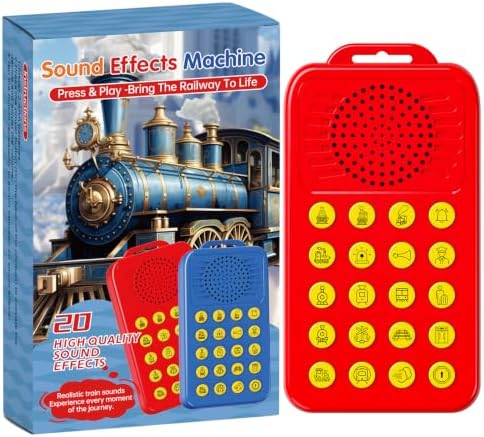 Train Sound Effects Machine - 20 Sounds - Gifts for Teen Boys and Girls,Train Whistle for Kids & Adults,3-Level Volume Control,For 3-16 Year Old Boys,Cool Gadgets(Red, 2 AAA Batteries INCLUDED) by Unknown