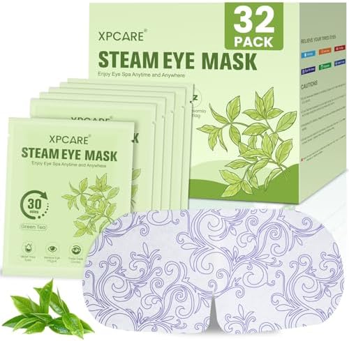 XPCARE 32 Pack Steam Eye Mask Disposable for Dry Eyes Cornea Care-Green Tea by XPCARE