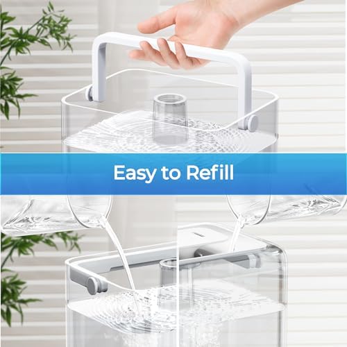 CHIVALZ Humidifiers for Bedroom, 6L Cool Mist Humidifiers for Baby Nursery, 26dB Quiet, 50H Runtime, Top Fill Humidifier for Large Room, Home, Plants, Nightlight, Oil Diffuser 1 Pack White - Image 6