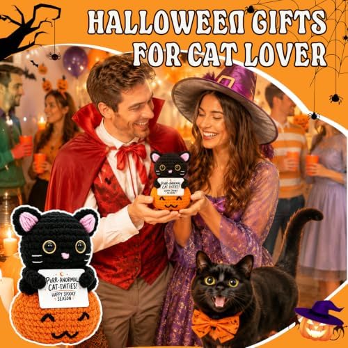 Funny Halloween Spooky Gift for Cat Lovers Black Cat Decor for Women Men - Image 2