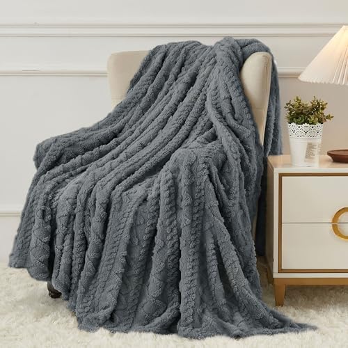 Aganear Fleece Throw Blanket for Couch Sofar 50"x60" Grey by Aganear