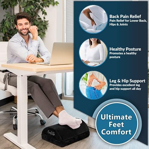 ComfiLife Lumbar Pillow + Foot Rest Bundle – Lumbar Support Pillow for Office Chair – Foot Rest for Under Desk – Improves Posture Helps Back Pain Relief - Image 4