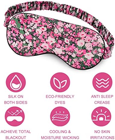 OLESILK 100% Natural Mulberry Silk Sleep Eye Mask Block Out Light, Fashion Printed Eye Mask Blindfold for Women Men Full Night Sleeping, Chic Eye Cover Eyeshade, Pattern 3 - Image 6