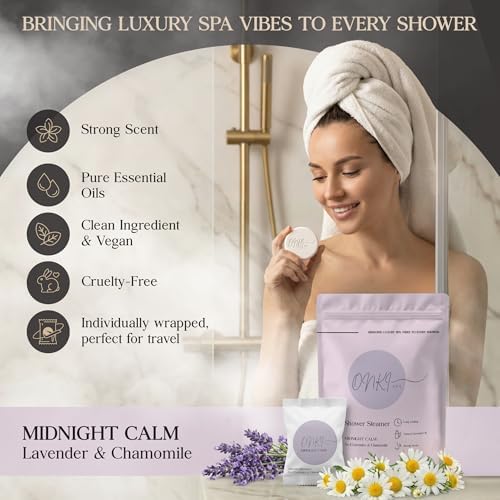 Lavender Chamomile Shower Steamers Aromatherapy 6 Pack – Lavender Shower Steamer for Sleep, Relaxation & Calm – Chamomile Spa Shower Bombs for Women & Men, Individually Wrapped - Image 2