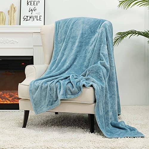 NANPIPER Fleece Blankets Super Soft Flannel Fuzzy Blanket for Bed Couch Luxury Cozy Plush Microfiber Blanket-Twin Size Light Blue - Image 4