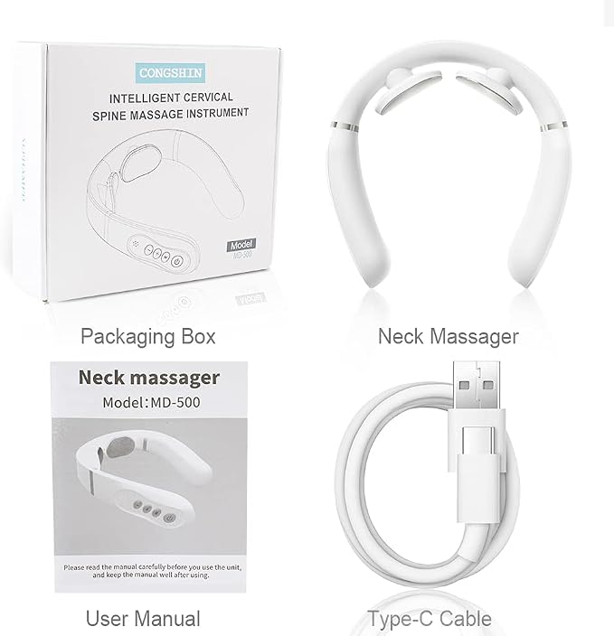 Intelligent Portable Neck Massager with Heat for Pain Relief, Cordless Pulse Neck Massager with Voice Broadcast & 6 Modes 16 Levels Intensity Massage for Office Home Outdoor Use - Image 7