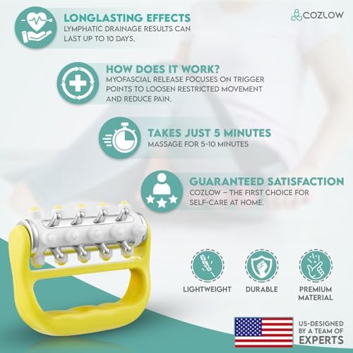 MyoRelease Lymphatic Drainage Massager - Yellow - Handheld Massage Roller - Image 5