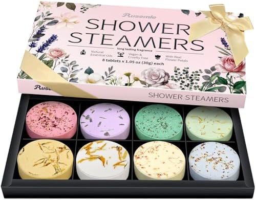 Shower Steamers Aromatherapy Birthday Gifts for Women - 8 Pcs Mothers Day Gifts for Mom Wife Daughter Grandma, Self Care with Natural Essential Oils Relaxation Home Spa Gift Set (Pink) by Unknown