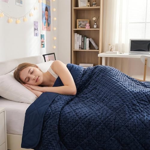 yescool Weighted Blanket for Adults 10 lb, 48 * 72in Twin Full Size Heavy Throw Blanket for Better Sleep, Blue by yescool