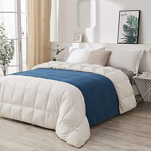 Longhui bedding 100% Cotton Knitted Throw Blanket – Blue, Soft & Cozy, Machine Washable, 51"x63" – Perfect for Living Room, Couch, Sofa, Bed or Travel - Image 5