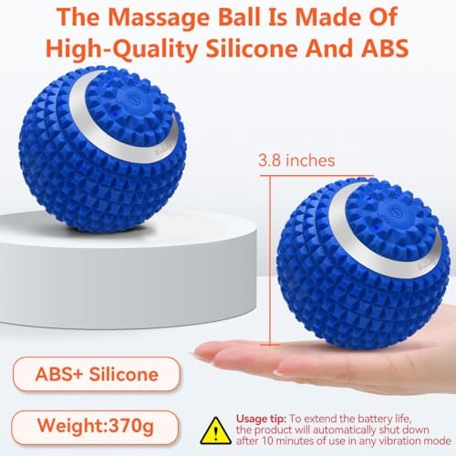 Vibrating Massage Ball 4-Speed High-Intensity Fitness Yoga Massage Roller, Relieving Muscle Tension Pain & Pressure Massaging Balls (Blue) - Image 4