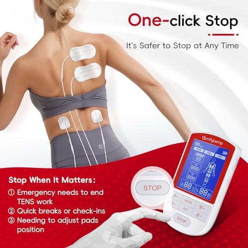 Comfytemp TENS Unit Muscle Stimulator for Pain Relief Therapy, TENS Machine with 20 Modes and DIY, Dual Channel EMS Unit, Electric Pulse Massager for Back, Shoulder, Sciatica, Knee - Image 7