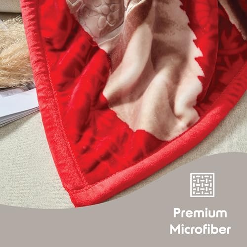 Nestl Korean Mink Blanket King Size - 12 Lbs Velvet Fleece Korean Blanket - 2 Ply Warm & Thick Winter Blanket - Wrinkle & Fade Resistant - 87 x 94 Inches (Maroon) - Image 2
