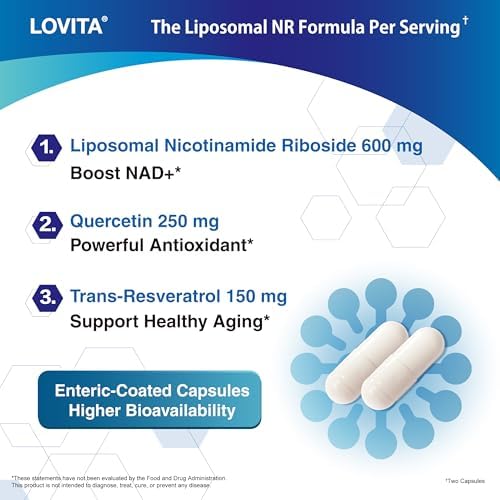 LOVITA Liposomal NR Supplement, 1000 mg, 100 Enteric-Coated Vegan Capsules - Image 3