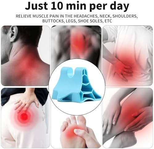 Trigger Point Massage Tool, Handheld Deep Tissue Manual Massager for Neck, Shoulders, Back & Feet, 3-Edge Pressure Point Design, Portable (Blue) - Image 2