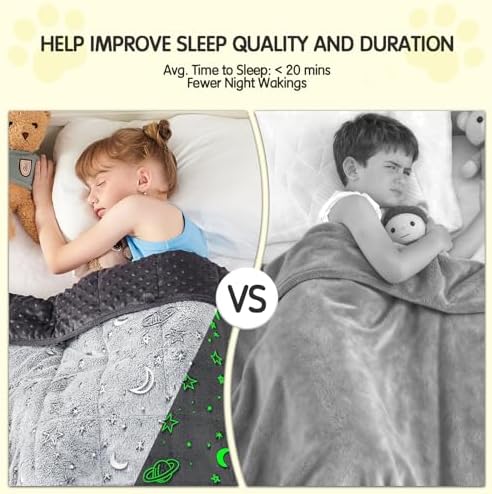 yescool Weighted Blanket 5 Pounds Weighted Lap Blanket, Glow in The Dark Star Heavy Blankets, Warm Minky Weighted Throw Blanket Gifts for 40-60lbs, 36"x48" - Image 2