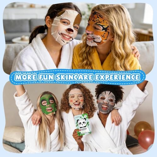 KONEUK 56 Pack Bulk Animal Face Mask for Kids, Hydrating & Moisturizing - Image 6