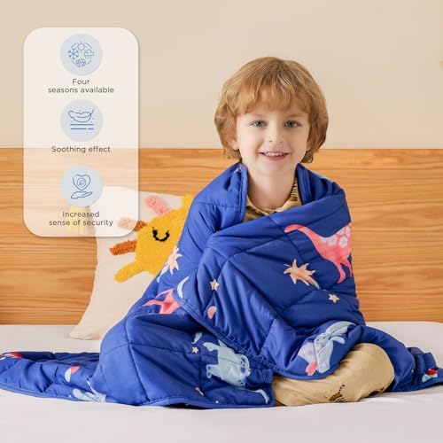 Weighted Blanket - 5 lbs Dinosaur Blue Heavy Blanket - Small Size Breathable Lap Blanket(36 * 48 inches, 5 lbs) - Image 3