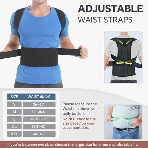 DIANMEI Back Brace Posture Corrector for Women and Men, Back Braces for Upper and Lower Back Pain Relief, Adjustable and Fully Back Support Improve Posture and Lumbar Support(L, 35.3"-39.5" Waist) - Image 6