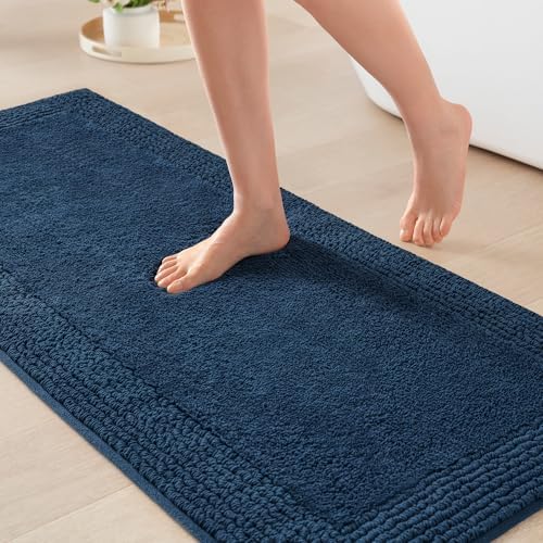 Madison Park Splendor Reversible 100% Cotton Bath Runner, 24 x 60, Navy by MADISONPARK