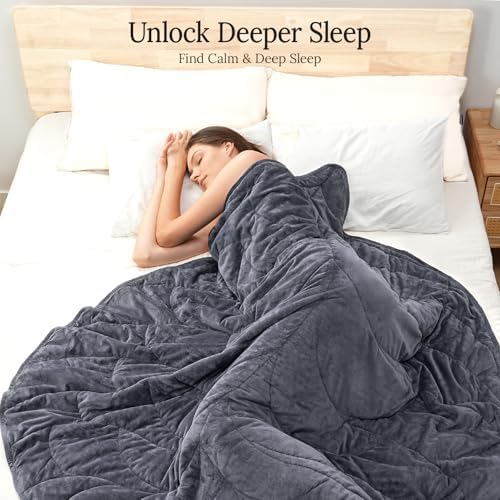 Weighted Blanket for Adults, 10 lbs, 60" x 78" washable Blankets, Gray - Image 2