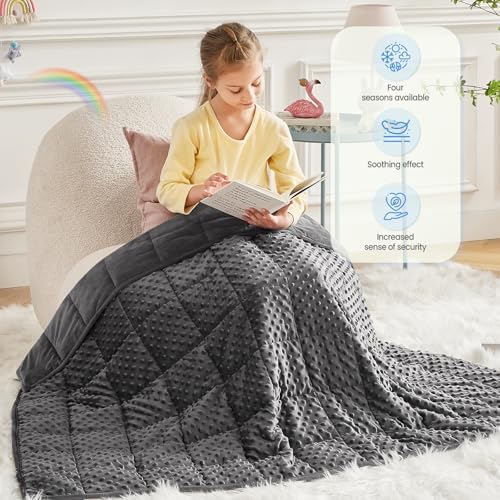 Weighted Blanket - 2 lbs Grey Minky Heavy Blanket, 36"x48", Small Size Breathable Lap Blanket - Image 2