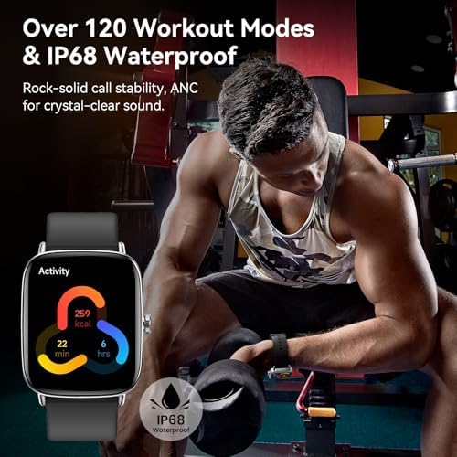 Smart Watch for Women Men, 1.85" HD AMOLED Fitness Tracker (Answer/Call) with 24/7 Heart Rate/Sleep/SpO2 Monitor for iPhone & Android, 120+ Sports Modes Smartwatch with IP68 Waterproof, 2 Bands - Image 6