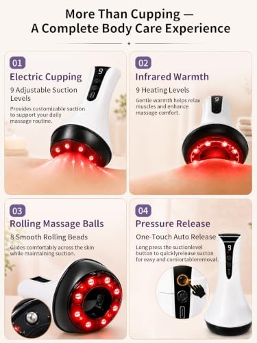 Cupping Massager for Body with Lymphatic Drainage, Heat & Rolling Massage-B - Image 4