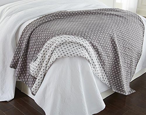 Sterling Creek Dawson Star Muslin Throw Blanket Three Layers Lightweight Breathable Cotton Gauzy Blanket for Adults, All Season (Throw, Gray) - Image 2