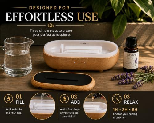 AquaAura Essential Oil Diffuser, 160ml Ultrasonic Aroma Diffuser with Color-Changing Mist, 7 LED Colors, Timer & Auto Shut-Off for Bedroom, Home & Office - Image 5