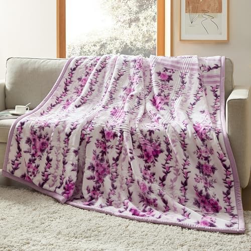 Nestl Korean Mink Blanket King Size - 12 Lbs Velvet Fleece Korean Blanket - 2 Ply Warm & Thick Winter Blanket - Wrinkle & Fade Resistant - 87 x 94 Inches (Lavender) by Nestl