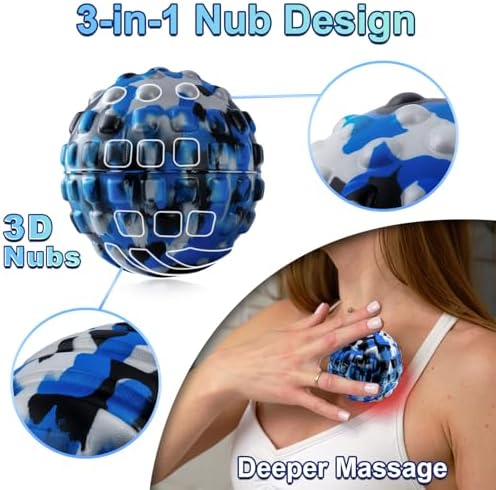 Deep Tissue Massage Ball for Exercise & Recovery - SGS Certification - Targets Back, Shoulder, Legs&Feet - Relieves Muscle Knots, Joint Pain&Tightness, Pressure Point Therapy- Myofascial Release Ball - Image 4