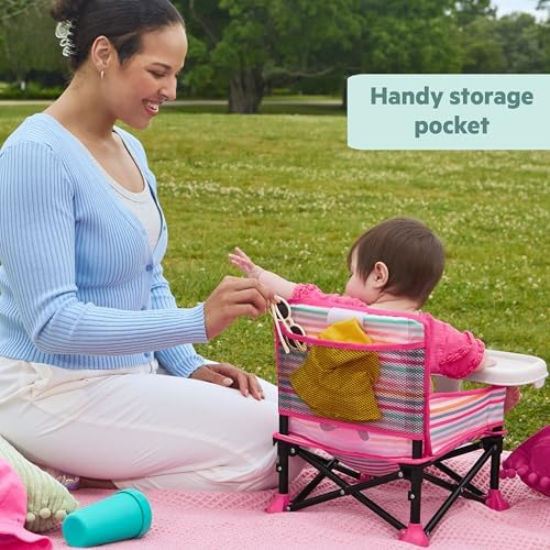 Bright Starts Disney Minnie Mouse Pop 'N Sit Portable Booster, Indoor/Outdoor Use, Floor Seat with Feeding Tray, 6 Mos - 3 Yrs - Image 4