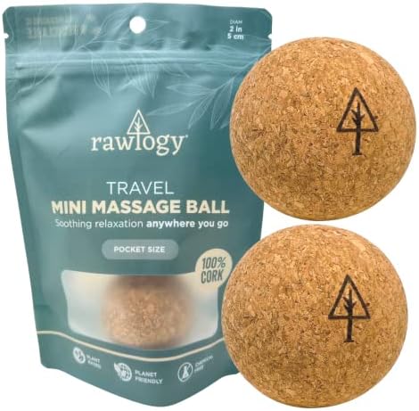 Travel Cork Massage Ball | Lightweight, Sustainable Alternative to Lacrosse Ball for Muscle Pain Relief (1.9 Inch (Pack of 2), Sanded Cork) by Rawlogy%C2%AE