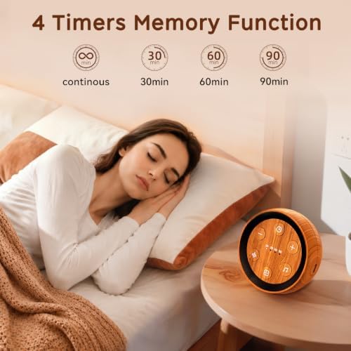 Portable Sound Machine White Noise Machine for Baby Kids Adults Sleeping with 32 Soothing Sounds 32 Volume Levels Brown Noise Machine with 4 Timer Memory Funtion for Travel Office Privacy - Image 4
