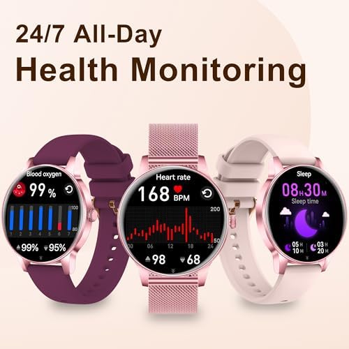 Smart Watches for Women (iPhone/Android), 3 Bands, 1.27" HD Round - Image 4