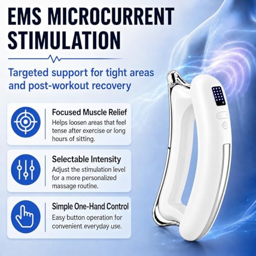Electric Body Sculpt Massager, Portable Massage Tool with Soothing Heat & Adjustable Vibration, 5 Intensity Levels, Ergonomic for Neck, Shoulder, Back, Waist, Leg Relaxation(White) - Image 4