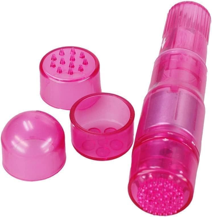 Mini Portable Small Vibrating Massage Tool 4 Heads Massager Pocket for Women Neck Shoulder Face Back Foot Muscles (2PK Pink) - Image 5