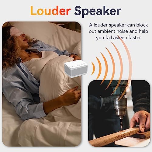 DailyBody Sound Machine White Noise Machine with 30 Soothing Sounds 32 Levels Volume 5 Timers and Memory Function Effectively Blocks Noise Ideal Sleep Machine for Baby Kids Adults… (White) - Image 3