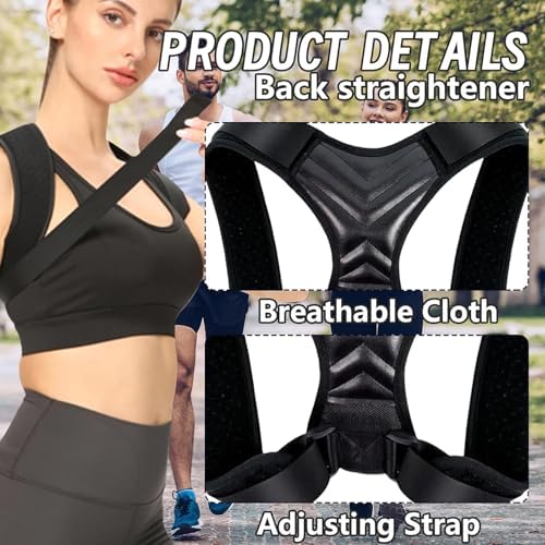 Posture Corrector for Women, Back Straightener for Men, Upper Back Support Brace, Adjustable Shoulder Corrector for Improving Back and Neck Posture Relief Pain - Image 2