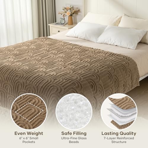 Cottonblue Jacquard Weighted Blanket for Adults 15lbs Twin Full Bed 48"x72" - Image 4