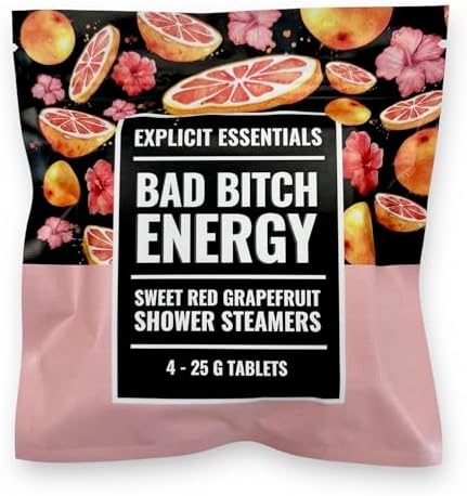Explicit Essentials Bad B Energy Shower Steamers | Sweet Red Grapefruit Aromatherapy Shower Steamer Tablets (4 Pack) | Energizing Spa Shower Gift for Self-Care, Stress Relief & Confidence Boost - Image 7