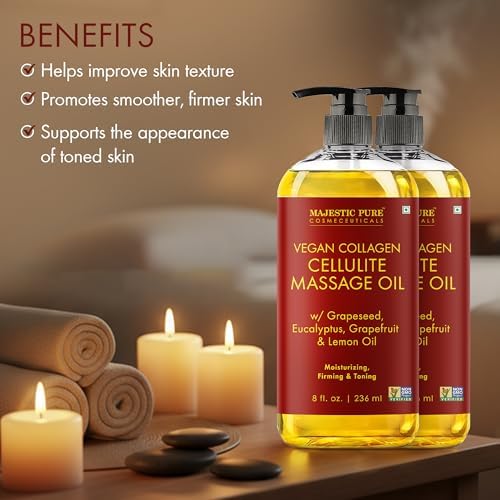 Majestic Pure Cellulite Massage Oil, Toning Body Blend, 8 Fl Oz, 2-Pack - Image 3