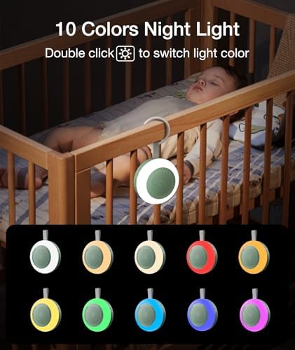 Portable Sound Machine,LEICEX White Noise Machine,33 Soothing Sound 10 Colors Night Light Sleep Machine for Baby Kids,Timer and Memory, Travel Sound Machine for Sleep Office Privacy Travel(Mint) - Image 2