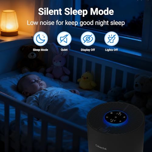 Air Purifiers for Bedroom Home, Cobectal Air Cleaner with HEPA 3-in-1 Filter for Room up to 1050 ft², Aroma Function, Sleep Mode, Portable Air Purifiers for Office, Dorm, RVs, Black - Image 5