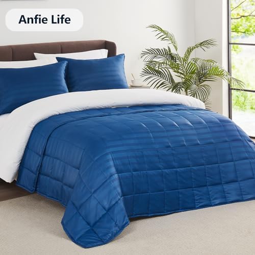 Weighted Blanket Queen Size (60"x80" 17lbs),Ultra Soft and Cozy Cooling Weighted Blanket Queen Size for Adult,Heavy Blanket with Machine Washable Soft Blanket, Navy Blue - Image 6