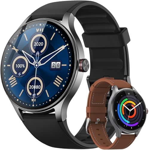Fitpolo Smart Watch for Men Android & iPhone (2 Bands Jet Black) by Fitpolo